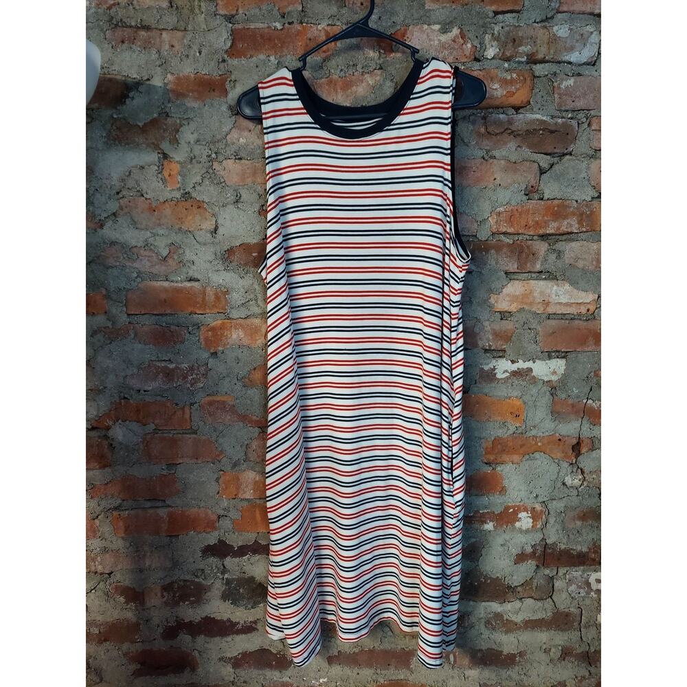 Time and Tru Womens Sleeveless Tank Dress Size XXL 20 Striped Casual
